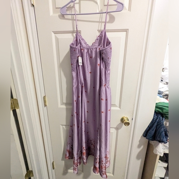 NWT Free People On My Own Printed Midi In Lilac Combo, Size M (See Mark)🌙☺️ - Picture 7 of 12